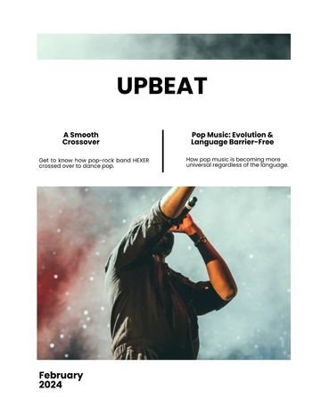 Free Simple Music Magazine Template to Edit Online