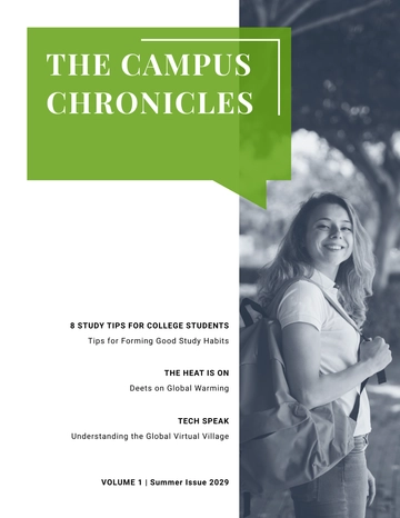 Free Simple School Magazine Template to Edit Online