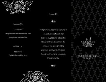 Free Blank Funeral Service Tri-Fold Brochure Template to Edit Online