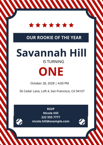 Free Baseball Ticket Birthday Invitation Template to Edit Online