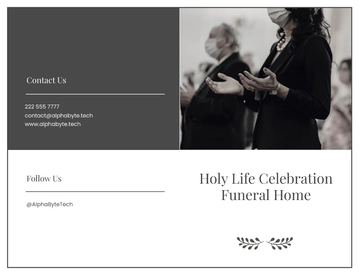 Free Editable Life Celebration Funeral Bi-Fold Brochure Template to Edit Online