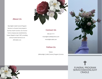 Free Printable Funeral Program Tri-Fold Brochure Template to Edit Online