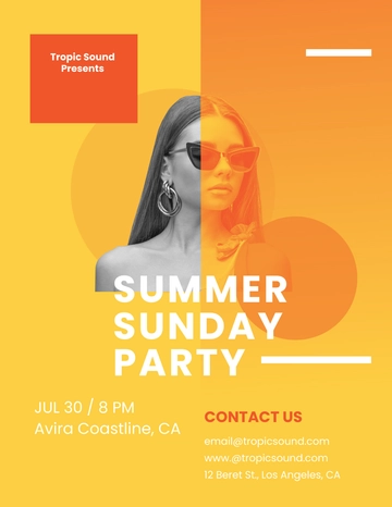Free Creative Summer Sunday Party Flyer Template to Edit Online