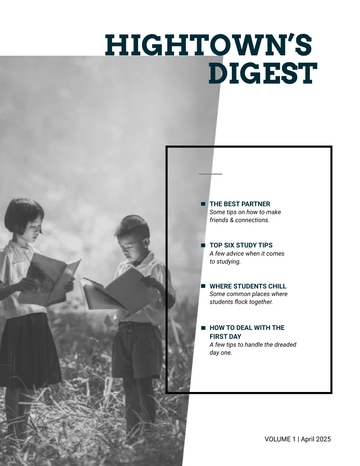 Free Minimal Student Magazine Template to Edit Online