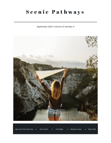 Free Minimal Travel Magazine Template to Edit Online