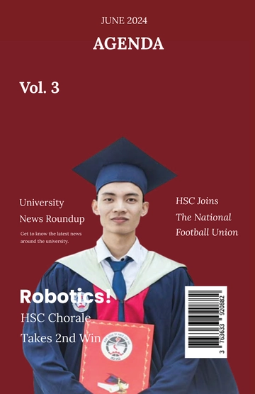 Free Simple College Magazine Template to Edit Online