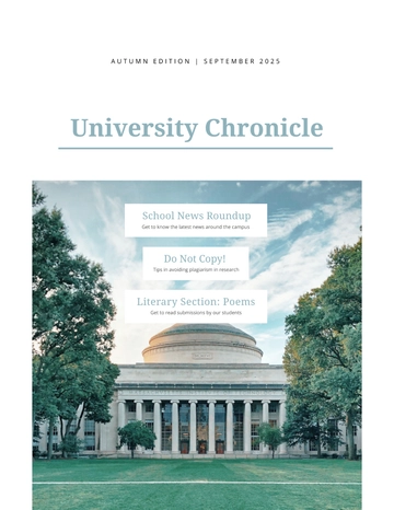 Free Printable College Magazine Template to Edit Online