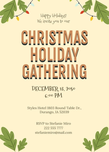 Free Holiday Invitation Template to Edit Online