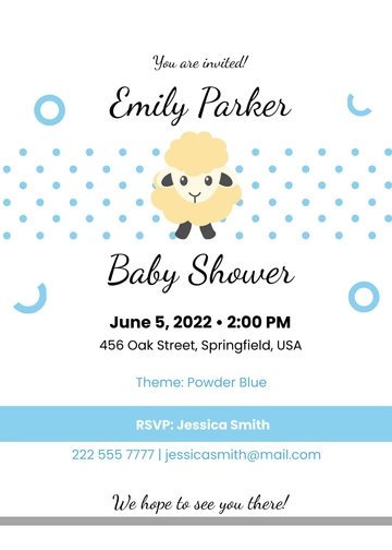 Free Lamb Baby Shower Invitation Template to Edit Online