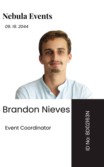 Free Event organizer ID Card Template to Edit Online
