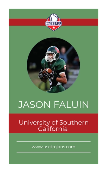 Free University Football Trading Card Template to Edit Online