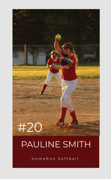 Free Softball Trading Card Template to Edit Online