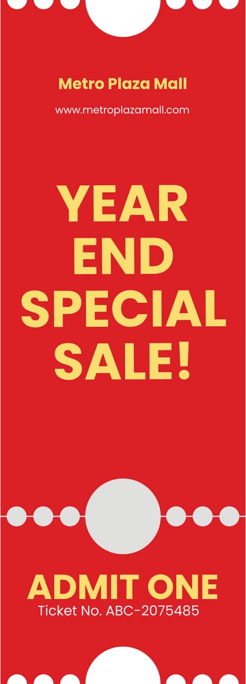 Free Blank Sale Ticket Template to Edit Online