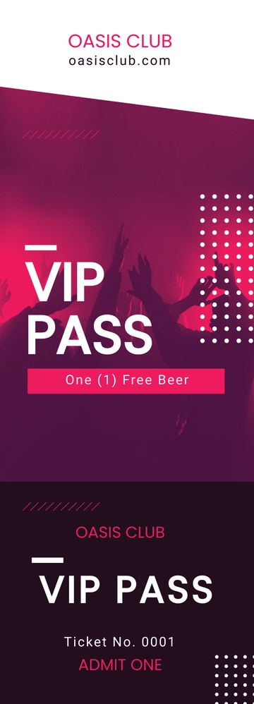Free Blank VIP Ticket Template to Edit Online