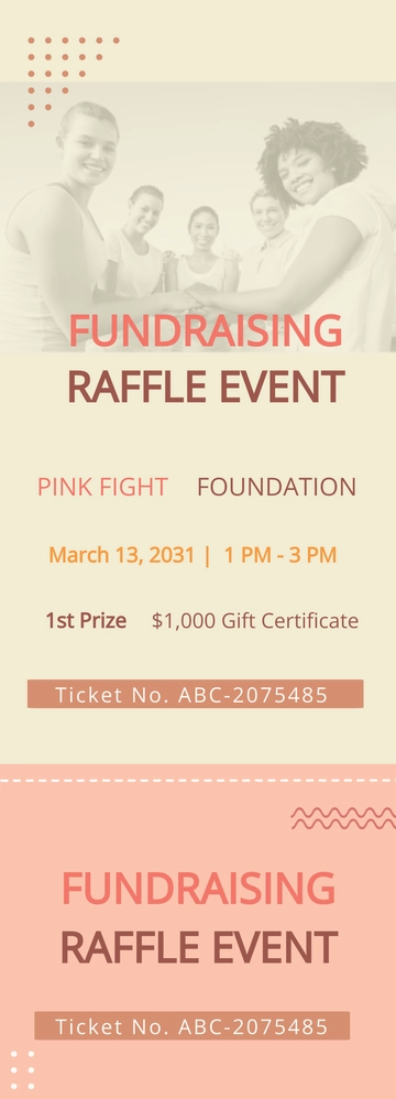 Free Cancer Raffle Ticket Template to Edit Online