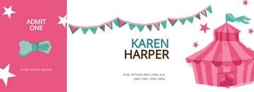 Free Carnival Birthday Ticket Template to Edit Online