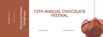 Free Chocolate Event Food Ticket Template to Edit Online