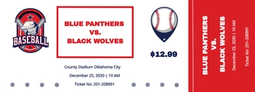 Free Christmas Baseball Ticket Template to Edit Online