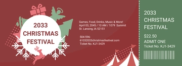 Free Christmas Festival Ticket Template to Edit Online