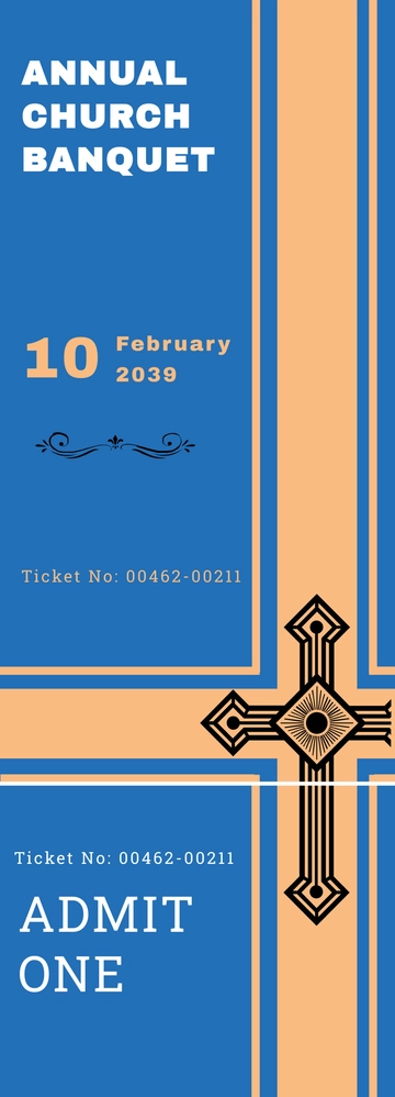 Free Annual Church Banquet Ticket Template to Edit Online