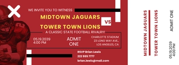 Free Elegant Football Ticket Invitation Template to Edit Online