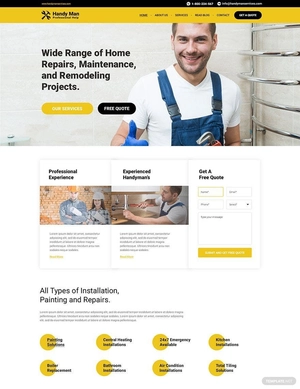Handyman PSD Landing Page Template