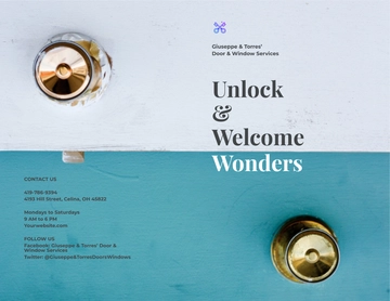 Free Window & Door Repair Bi-Fold Brochure Template to Edit Online