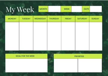 Free Weekly Desk Planner Template to Edit Online