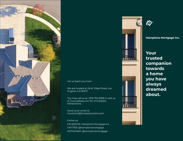 Free Mortgage Company Tri-Fold Brochure Template to Edit Online