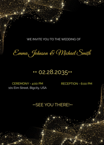 Free Gold Glitter Wedding Invitation Template to Edit Online