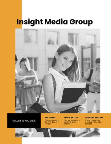 Free Modern School Magazine Template to Edit Online