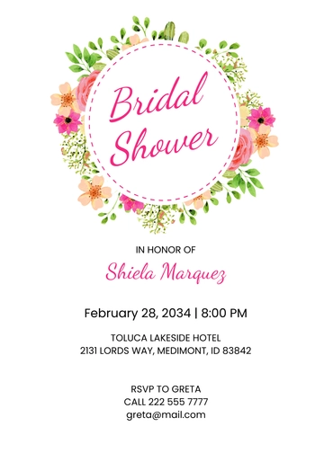 Free Floral Bridal Shower Invitation Template to Edit Online