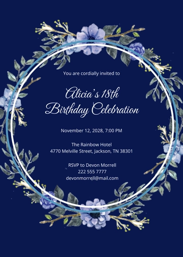 Free Floral Wreath Invitation Template to Edit Online