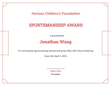 Free Printable Soccer Award Certificate Template to Edit Online