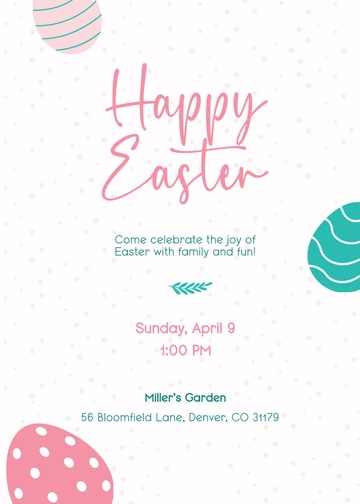 Free Happy Easter Vertical Invitation Template to Edit Online | Template.net