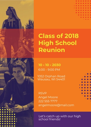 Free High School Reunion Invitation Template to Edit Online