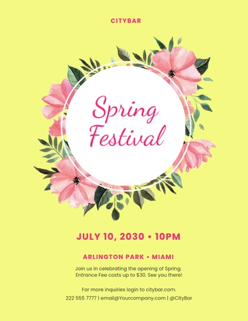 Free Spring Festival Flyer Template to Edit Online