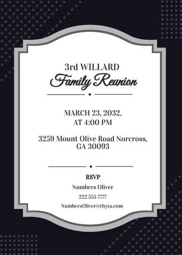 Free Formal Reunion Invitation Template to Edit Online