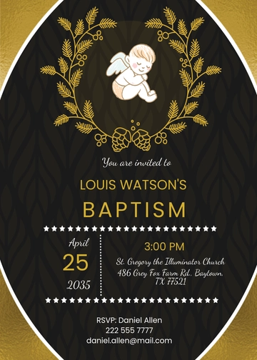 Free Gold Foil Baptism Invitation Template to Edit Online