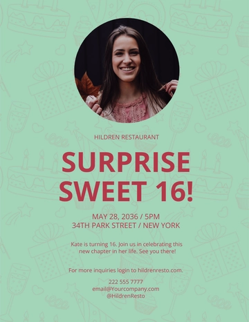 Free Surprise Birthday Party Flyer Template to Edit Online