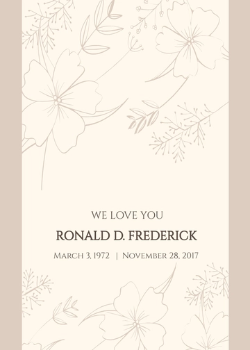 Free Folded Memorial Card Template to Edit Online