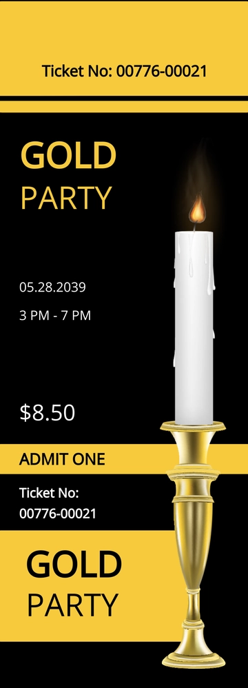 Free Golden Church Ticket Template to Edit Online