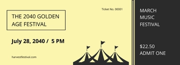 Free Golden Festival Ticket Template to Edit Online