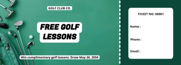 Free Golf Raffle Ticket Template to Edit Online