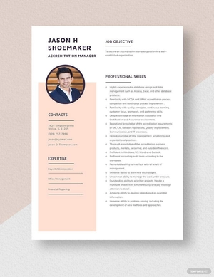 Accreditation Manager Resume