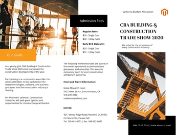 Free Builders Trade Show Tri-Fold Brochure Template to Edit Online