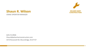 Free Crane Operator Business Card Template to Edit Online