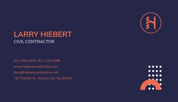 Free Civil Contractor Business Card Template to Edit Online