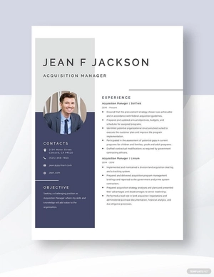 Acquisition Manager Resume