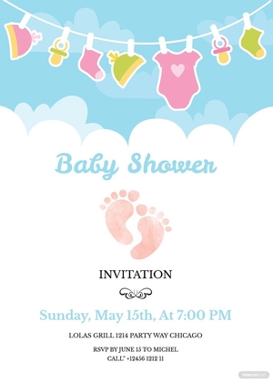 Basic Baby Shower Invitation Template